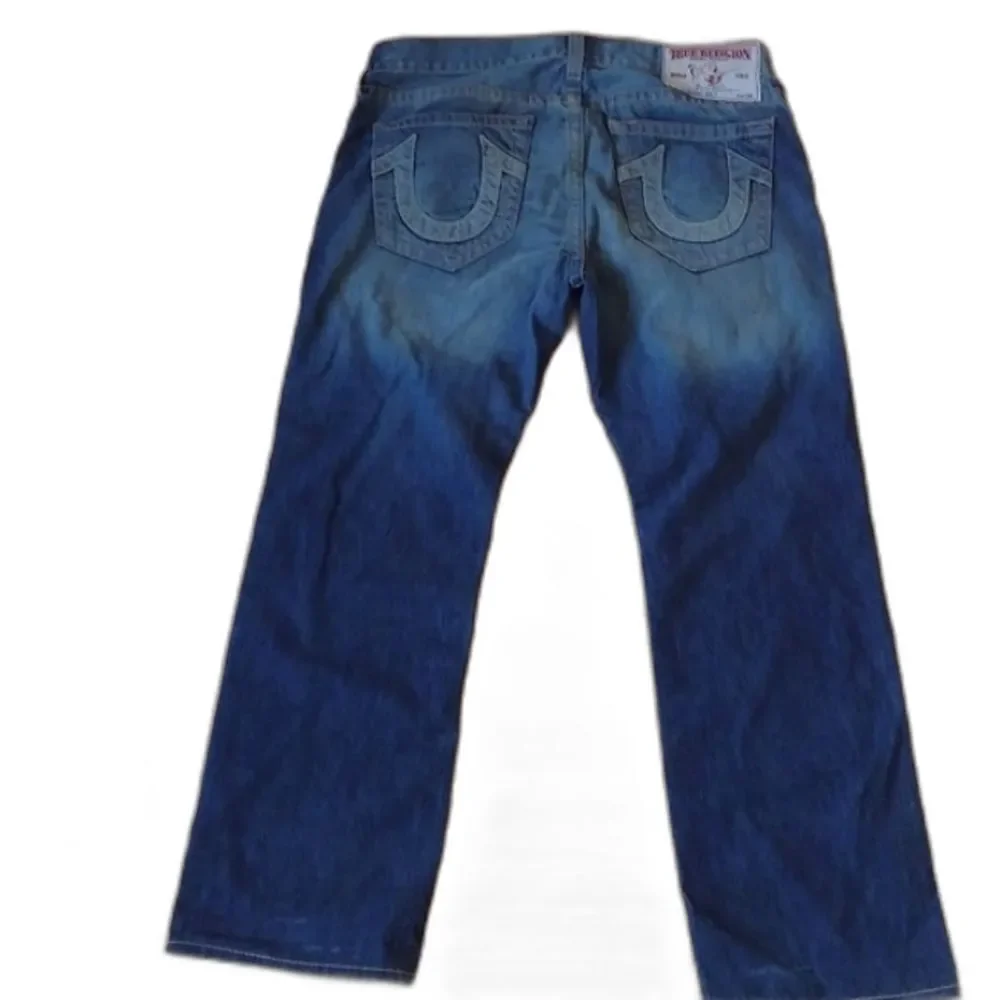 True Religion Blue Bobby Medium Wash Y2K Denim Baggy Jeans Size 38